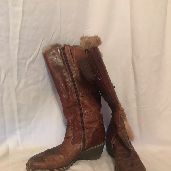 Brown Nine West boots with faux fur - Picture 4 of 4